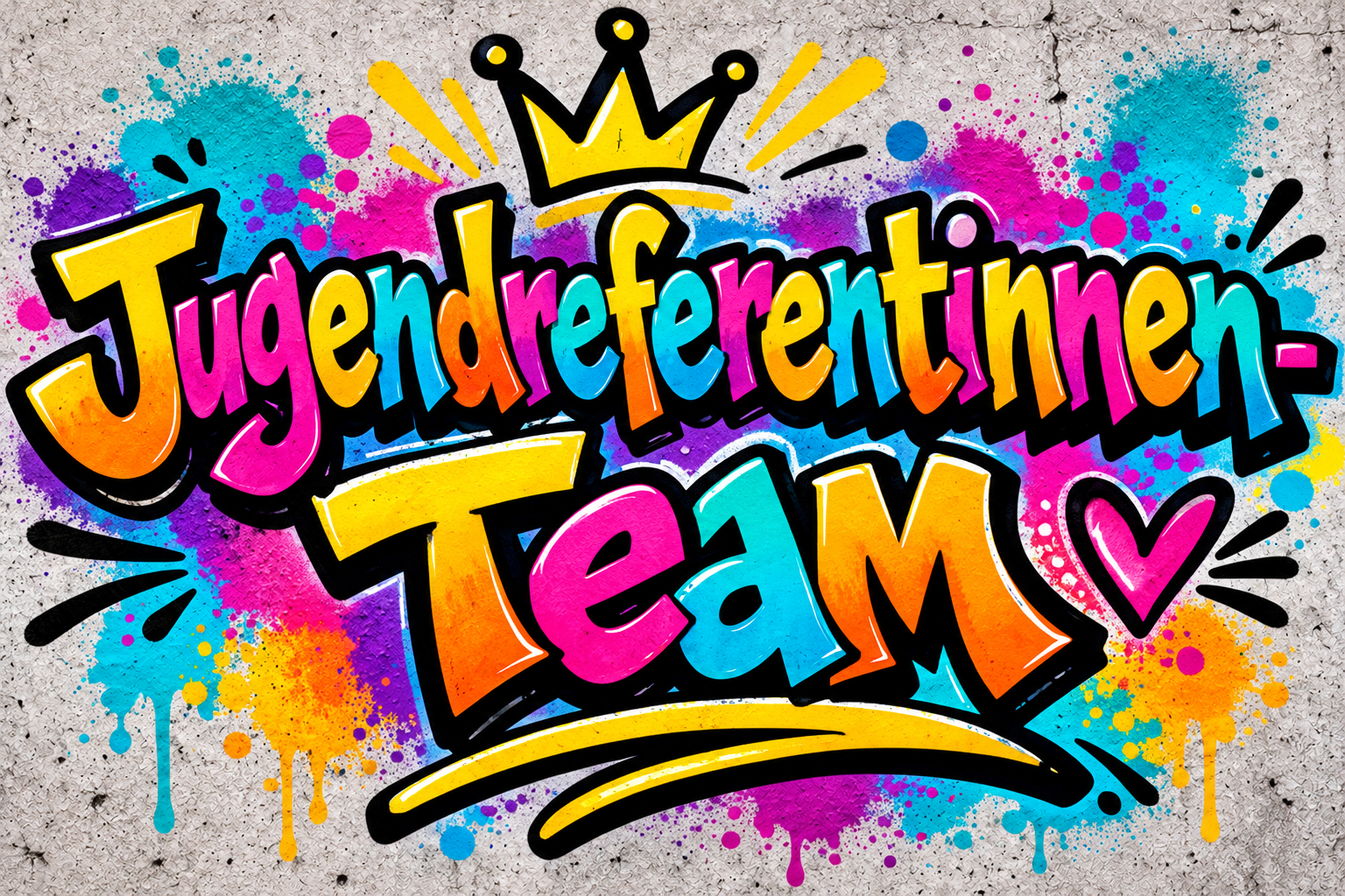 Buntes Graffiti-Jugendreferentinnen-Team
